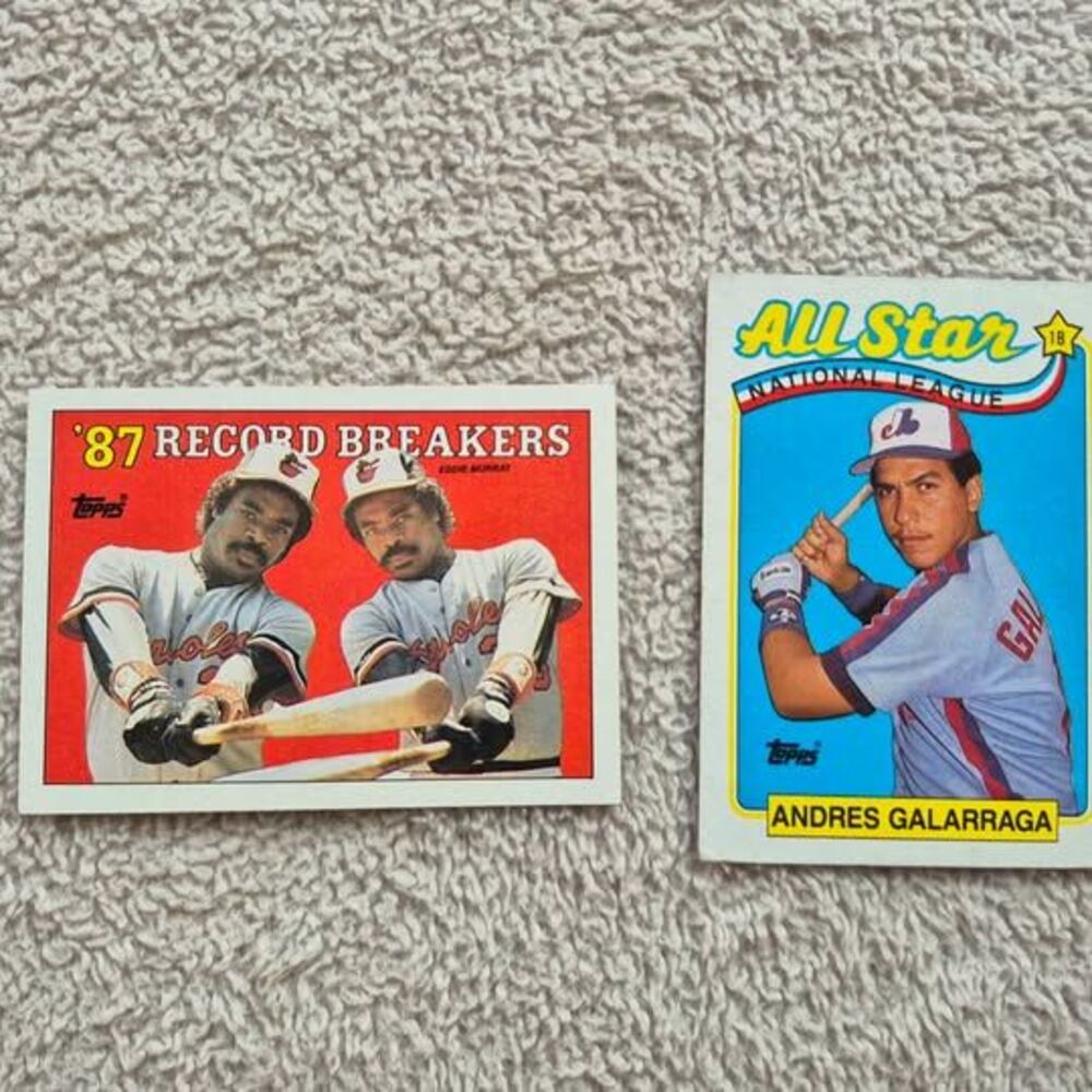 1988 Topps Eddie Murray & 1989 Topps Andres Galarraga Baseball Cards